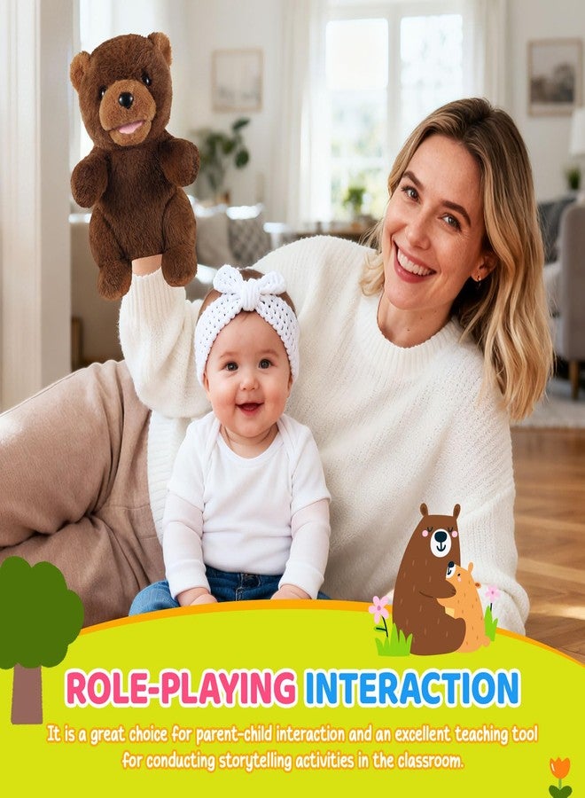 ZJoey Animal Hand Puppets 11 Inch Safari Jungle Zoo Woodland Puppet Rainforest Grassland Animals Role-Playfor Kids Storytelling Imaginative Pretend Play Teaching Preschool Learning Educational(Brown Bear) - Image 4
